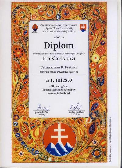 Pro Slavis diplom